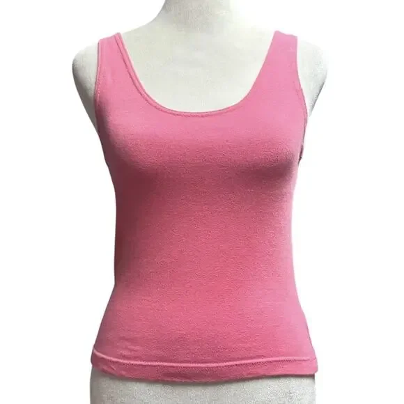 Vtg Paris Sport Club Womens L Pink Tank Indie Sleaze Soft Grunge Urban Minimal - Picture 2 of 7